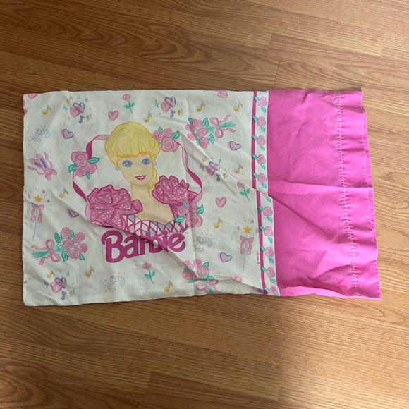 Barbie Other - Barbie Pink and Cream Floral Doll Pillowcase